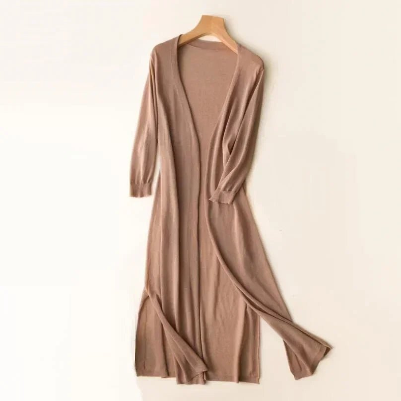 Valenzora | Long Open Front Cardigan