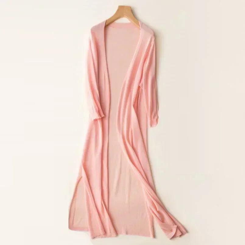 Valenzora | Long Open Front Cardigan