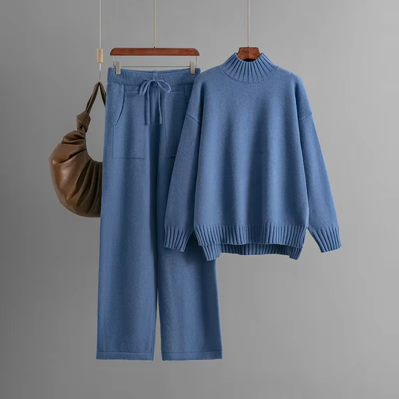 Valenzora | Stylisches Set bestehend aus einem langärmeligen Pullover und einer Hose mit geradem Bein