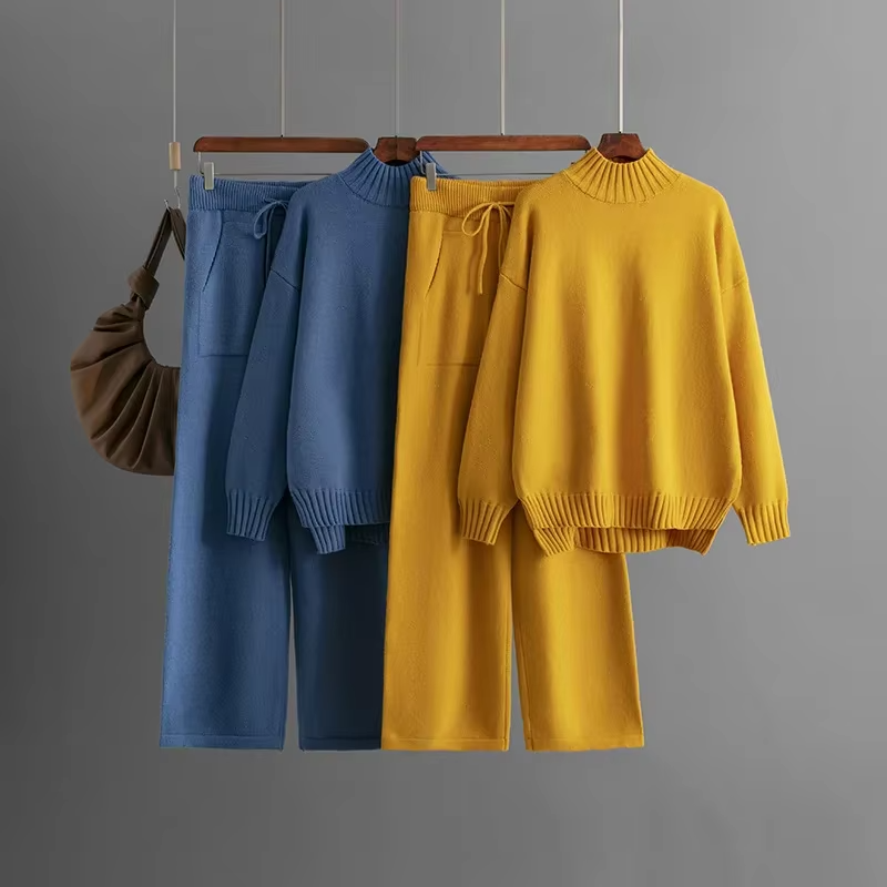 Valenzora | Stylisches Set bestehend aus einem langärmeligen Pullover und einer Hose mit geradem Bein