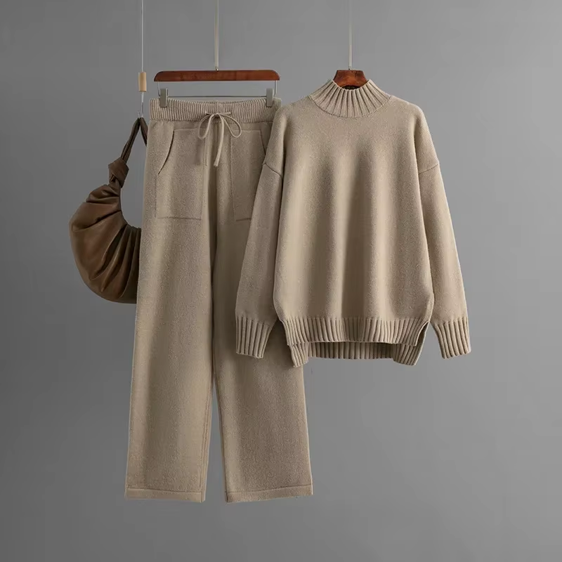 Valenzora | Stylisches Set bestehend aus einem langärmeligen Pullover und einer Hose mit geradem Bein