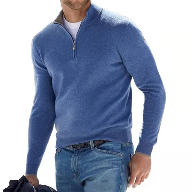 Valenzora | Merino V-neck pullover with zipper