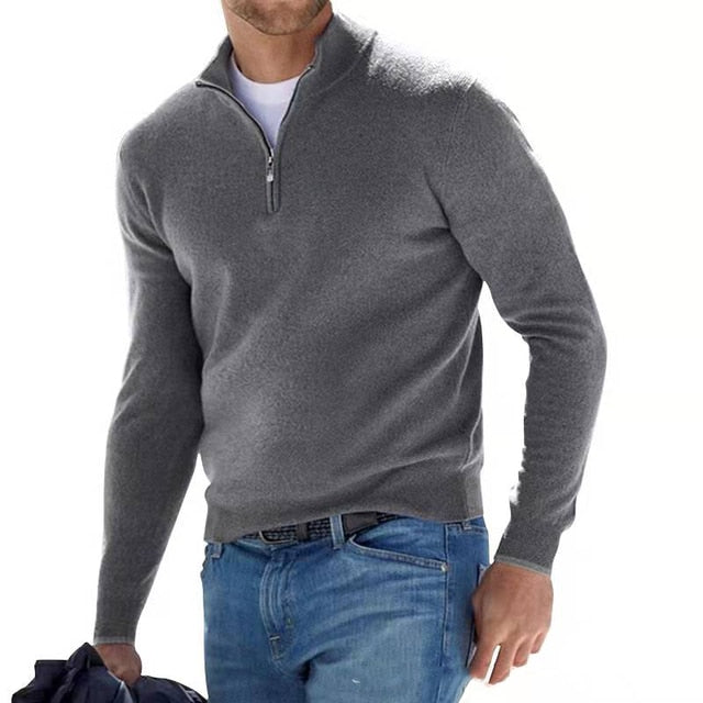 Valenzora | Merino V-neck pullover with zipper