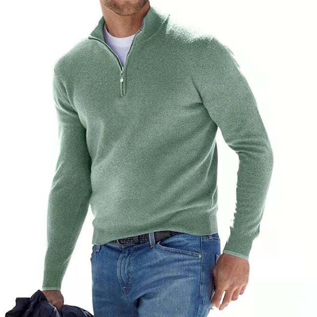 Valenzora | Merino V-neck pullover with zipper