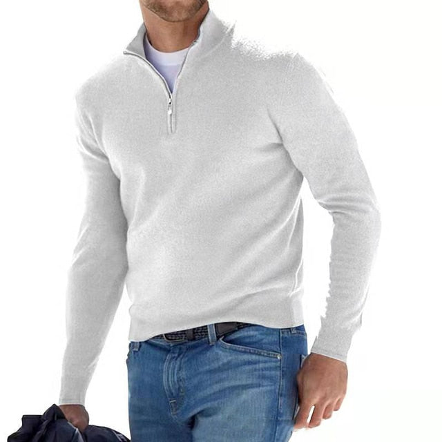 Valenzora | Merino V-neck pullover with zipper
