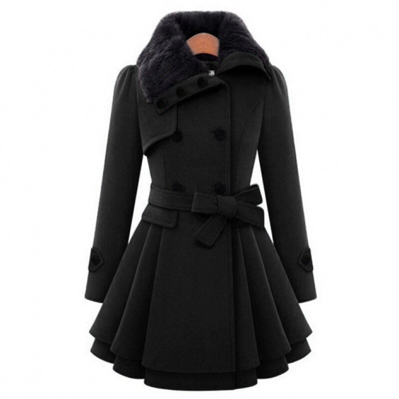 Valenzora - Elegant jacket with faux fur collar