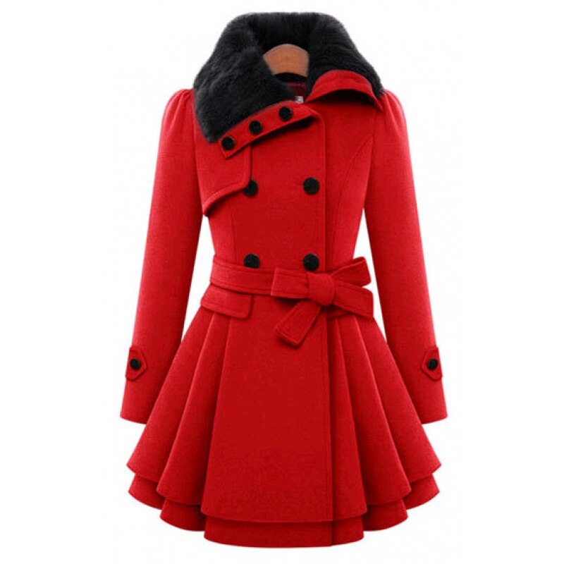 Valenzora - Elegant jacket with faux fur collar