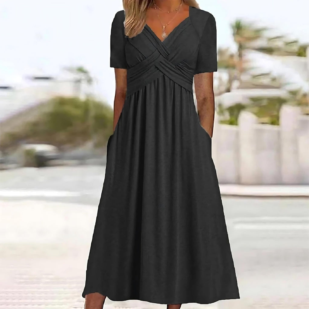 Valenzora | Elegantes Midikleid mit schmeichelndem Bauchkontrolleffekt