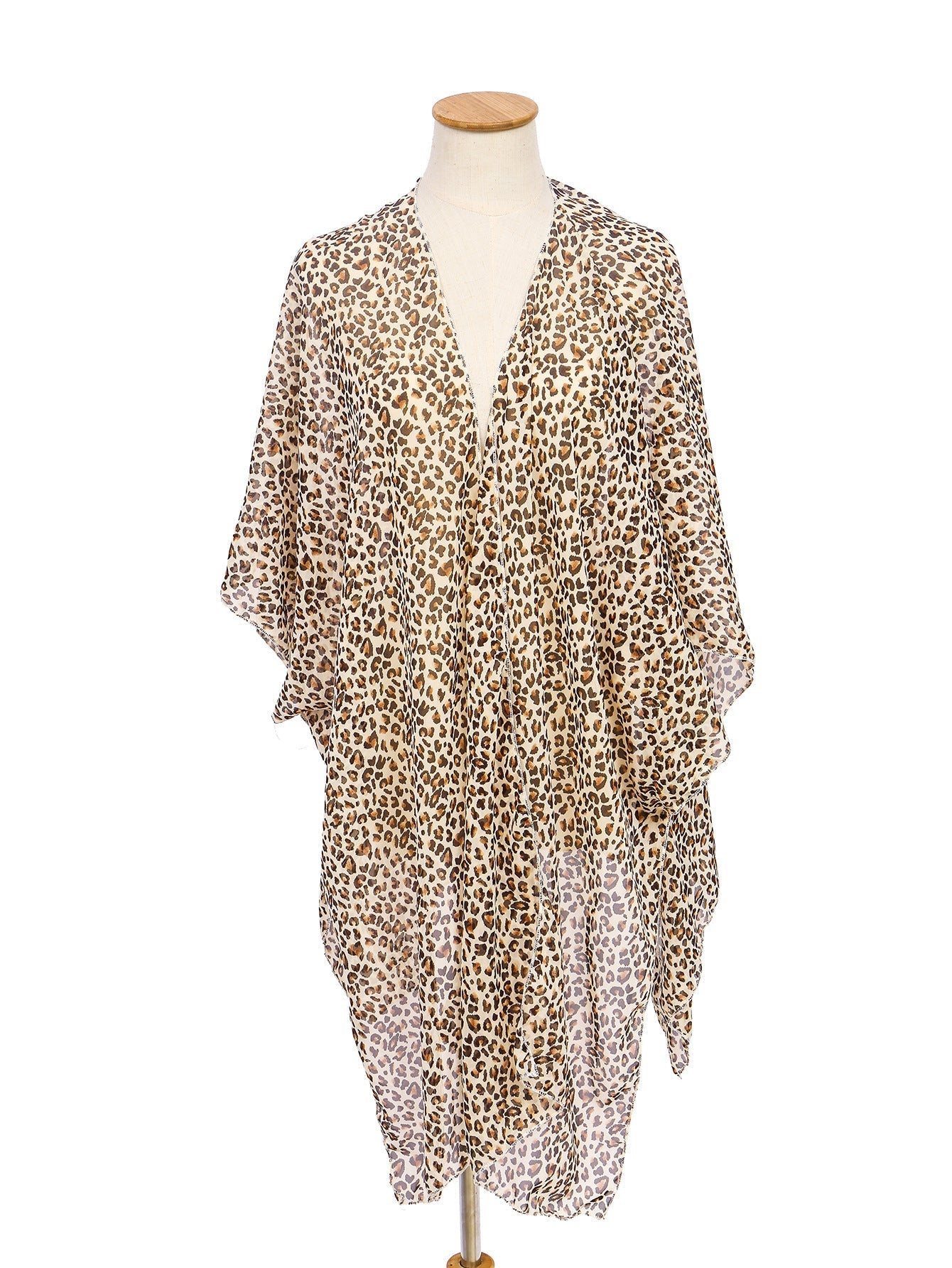 Eleganter Damen-Chiffon-Überwurf im Leopardenmuster Größe
