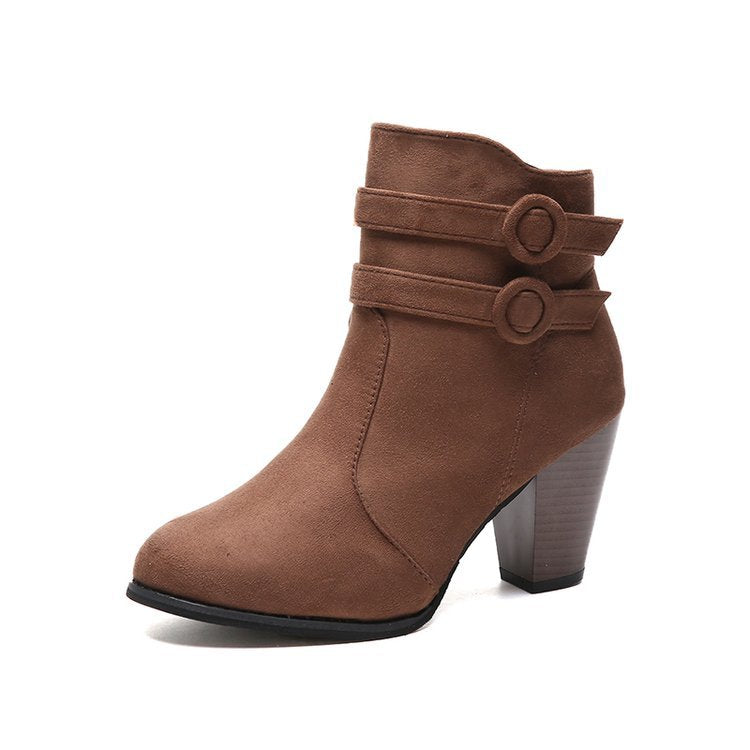 Damen Stiefeletten mit Zierriemen und elegantem Absatz, Größe Valenzora