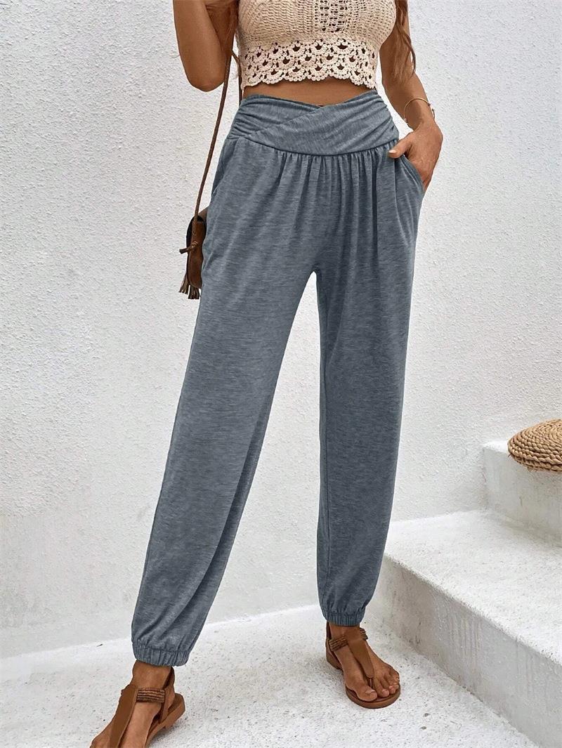 Damen Freizeithose mit hoher Taille und bequemem Gummibund, Größe [Angabe fehlt]