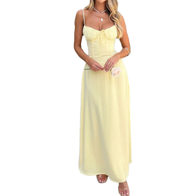 Valenzora | Border Women's Clothing Elegant Lace-Up Backless A-Line Dress