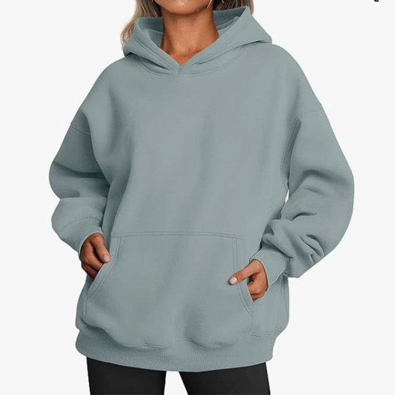 Women's oversized hoodie in a soft cotton blend with practical pockets, size S