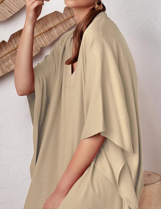 Women's Kaftan with Casual Cut and Elegant V-Neck Drune