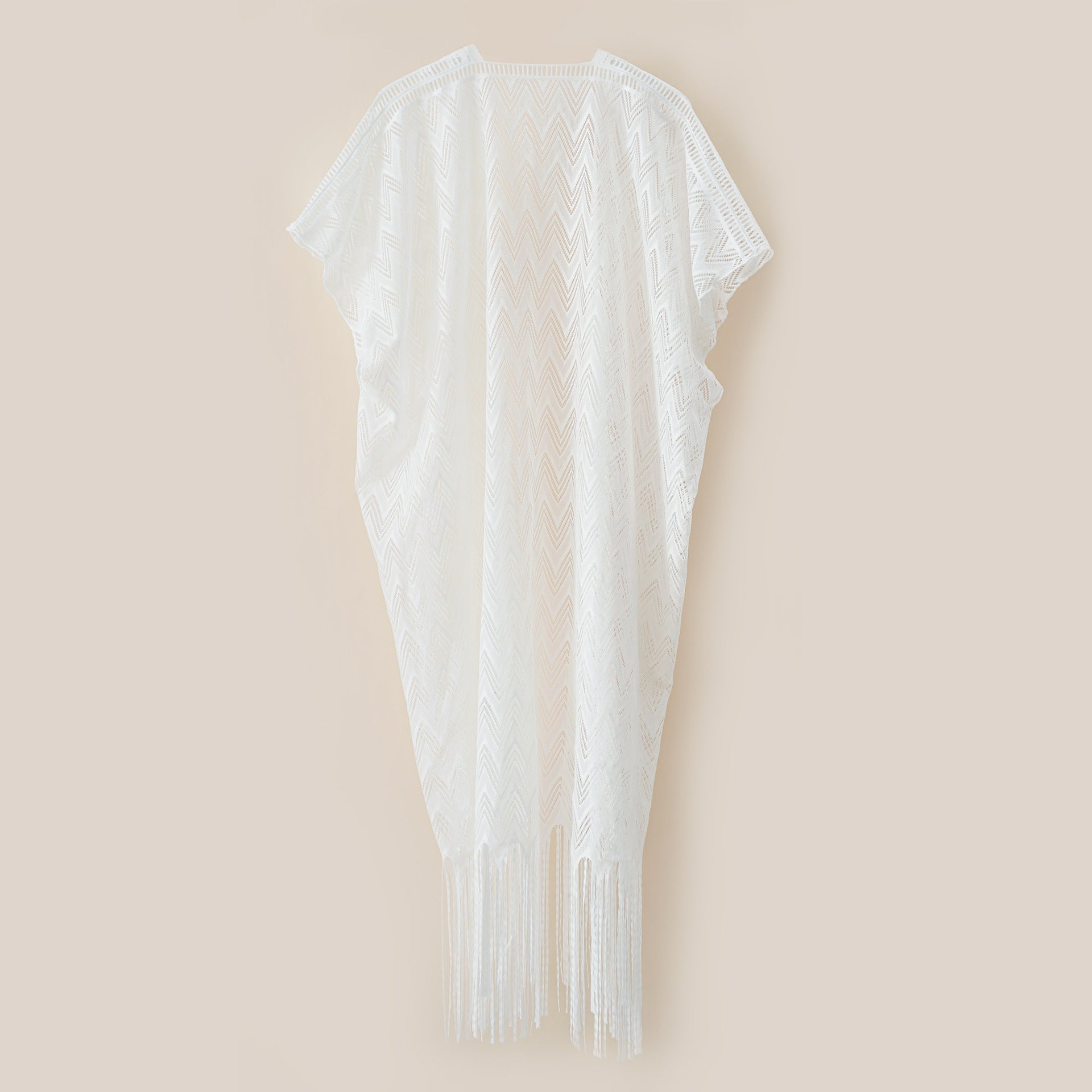 Damen eleganter und luftiger Kaftan mit Fransenabschlüssen Drune