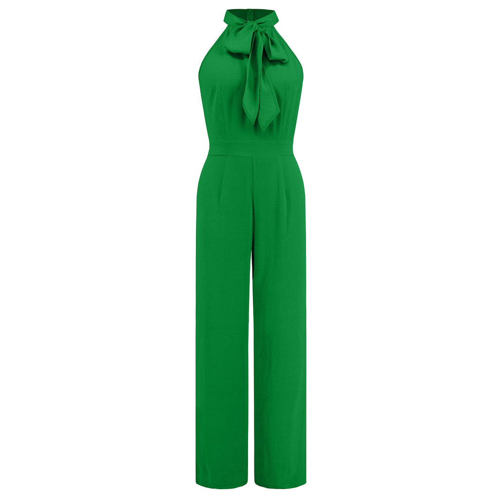 Eleganter Damen-Jumpsuit mit Schleifenkragen Größe