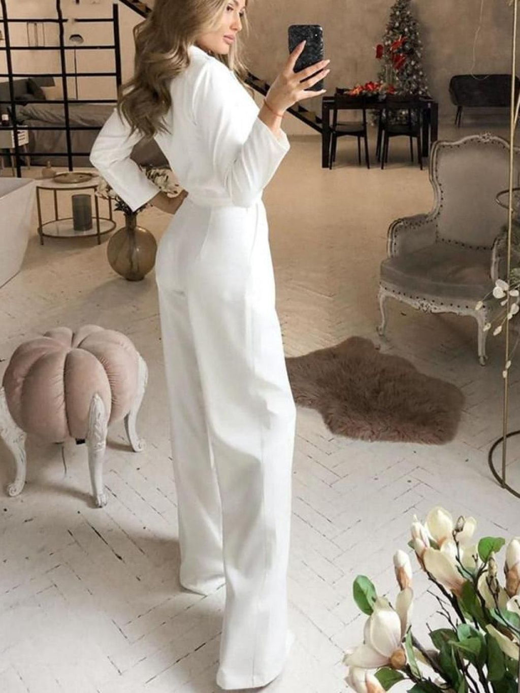Valenzora Langarm-Jumpsuit mit schmaler Passform für Damen