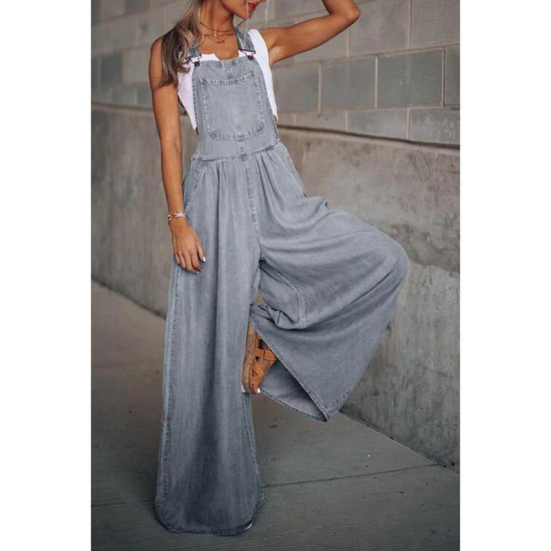 Valenzora | Women's wide-leg denim overalls