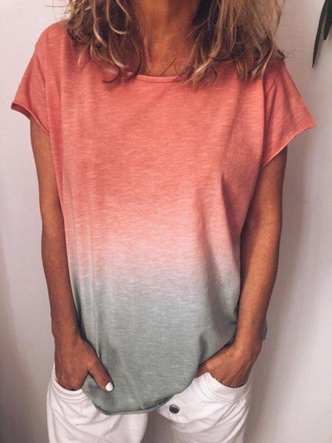 Valenzora | Buntes T-Shirt mit V-Ausschnitt und Farbverlauf