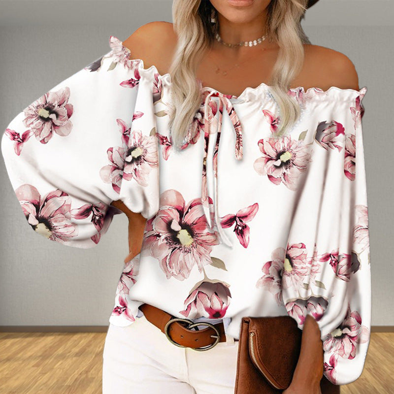 Damen Carmen-Bluse mit Blumenmuster, Größe