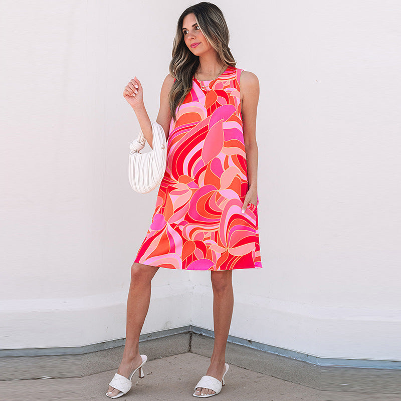 Women's sleeveless beach dress with a flattering cut and side pockets Drune