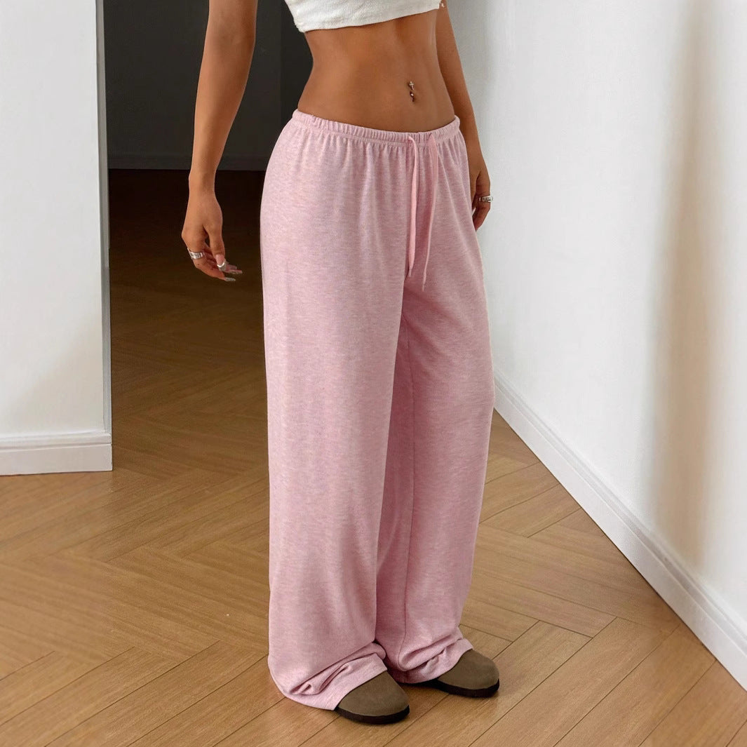 Women's casual trousers with a wide cut and comfortable elastic waistband, size S