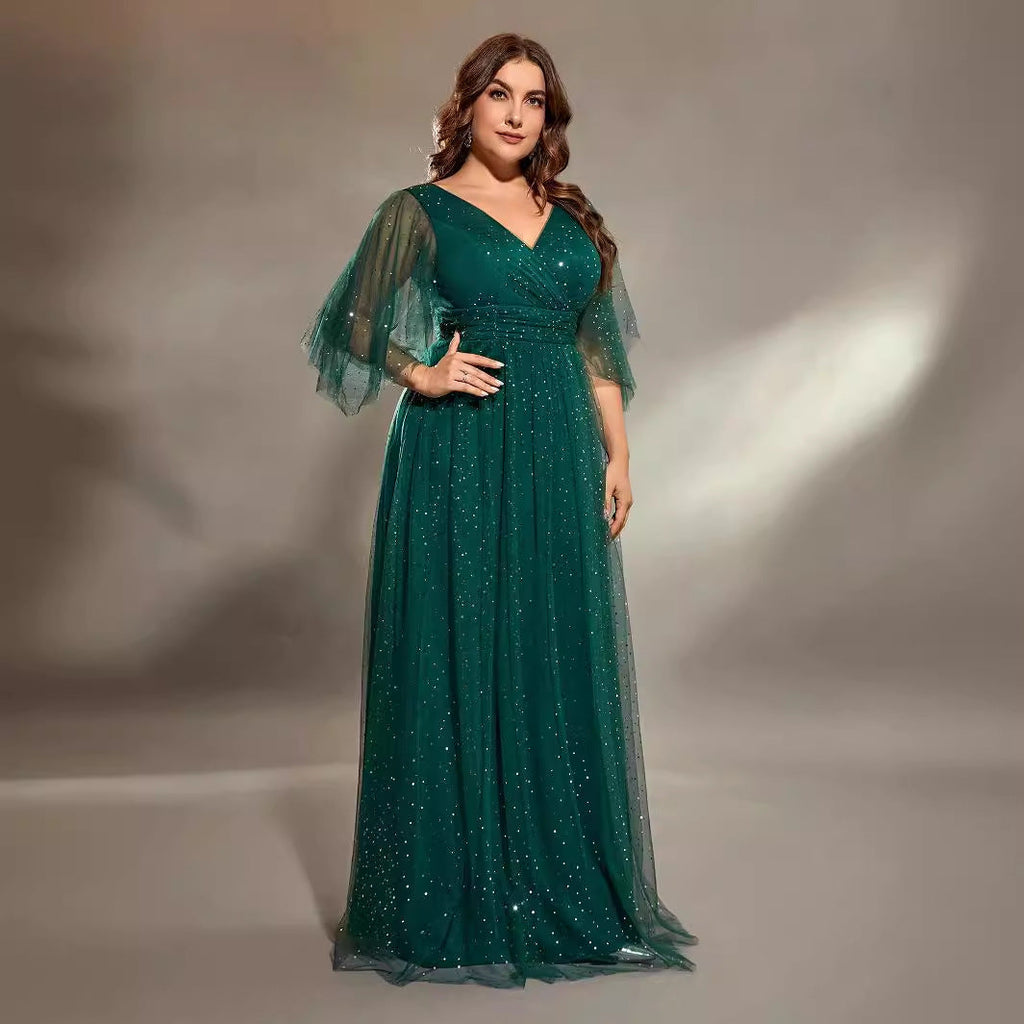 Valenzora | Cocktail Evening Dress Kor Costumes Plus Size Long Host Solo Green Dress