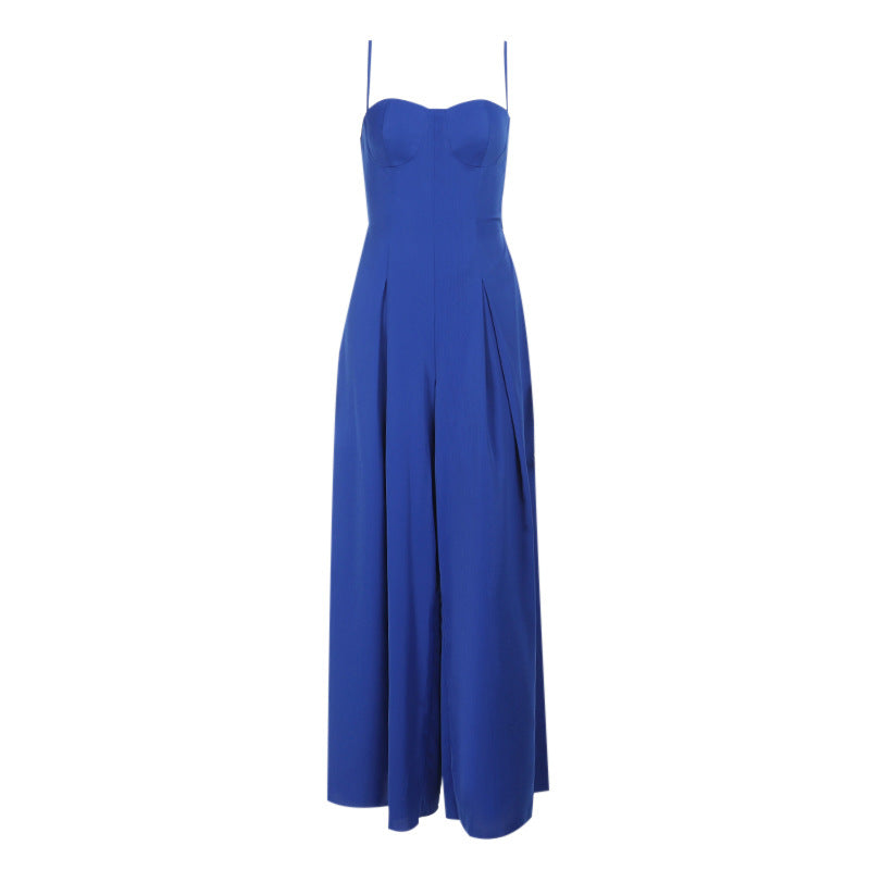 Women's elegant long evening dress with strapless design and flowing cut, size S