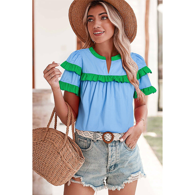 Damen Bluse Casual mit Rüschen und modernen Akzenten, Größe [Größe fehlt]
