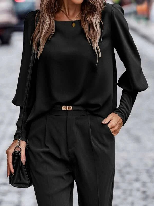 Valenzora | Langärmliges Button-down-Shirt Schlichter Freizeit-Tee