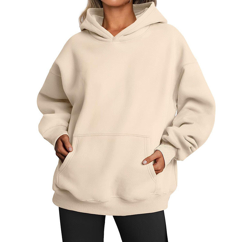 Women's oversized hoodie in a soft cotton blend with practical pockets, size S