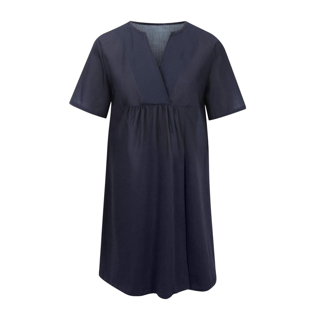 Damen Freizeitkleid mit lockerer Passform und modischem V-Ausschnitt Drune