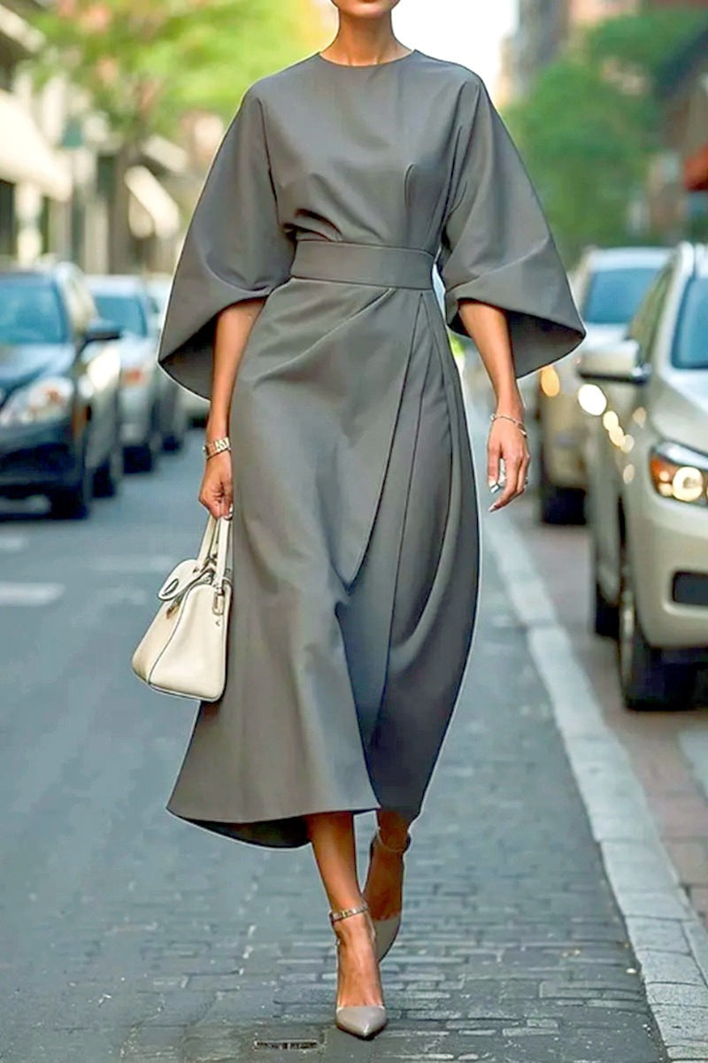 Elegantes Damen-Maxikleid mit Puffärmeln und tailliertem Schnitt, Größe [size missing]