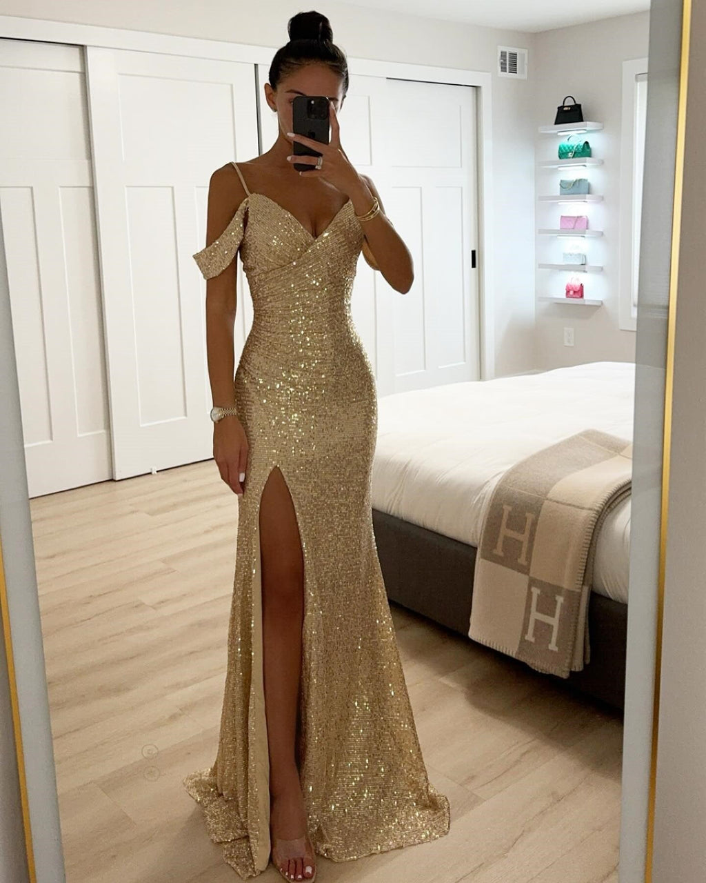 Valenzora | Elegantes Damenkleid mit Pailletten und Trägern