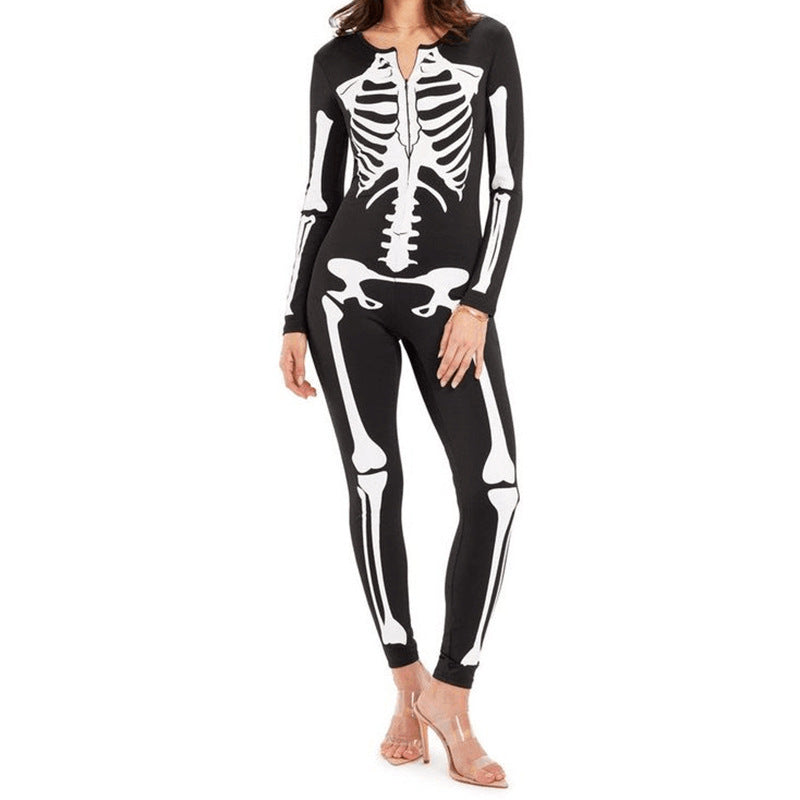 Women's full-body skeleton costume, size