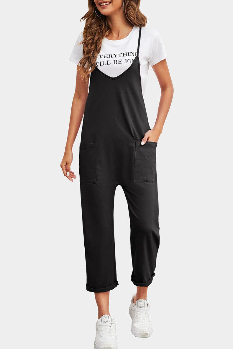 Damen-Jumpsuit in entspannter Passform mit praktischen Taschen und lässigem Schnitt, Größe S