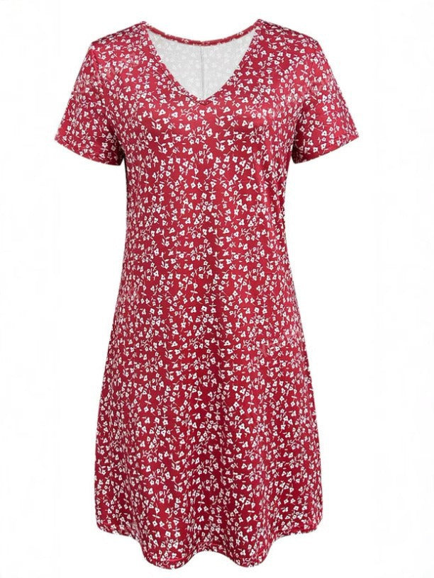 Damen-Kurzarmkleid mit Blumendesign und bequemem Schnitt, Größe [size missing]
