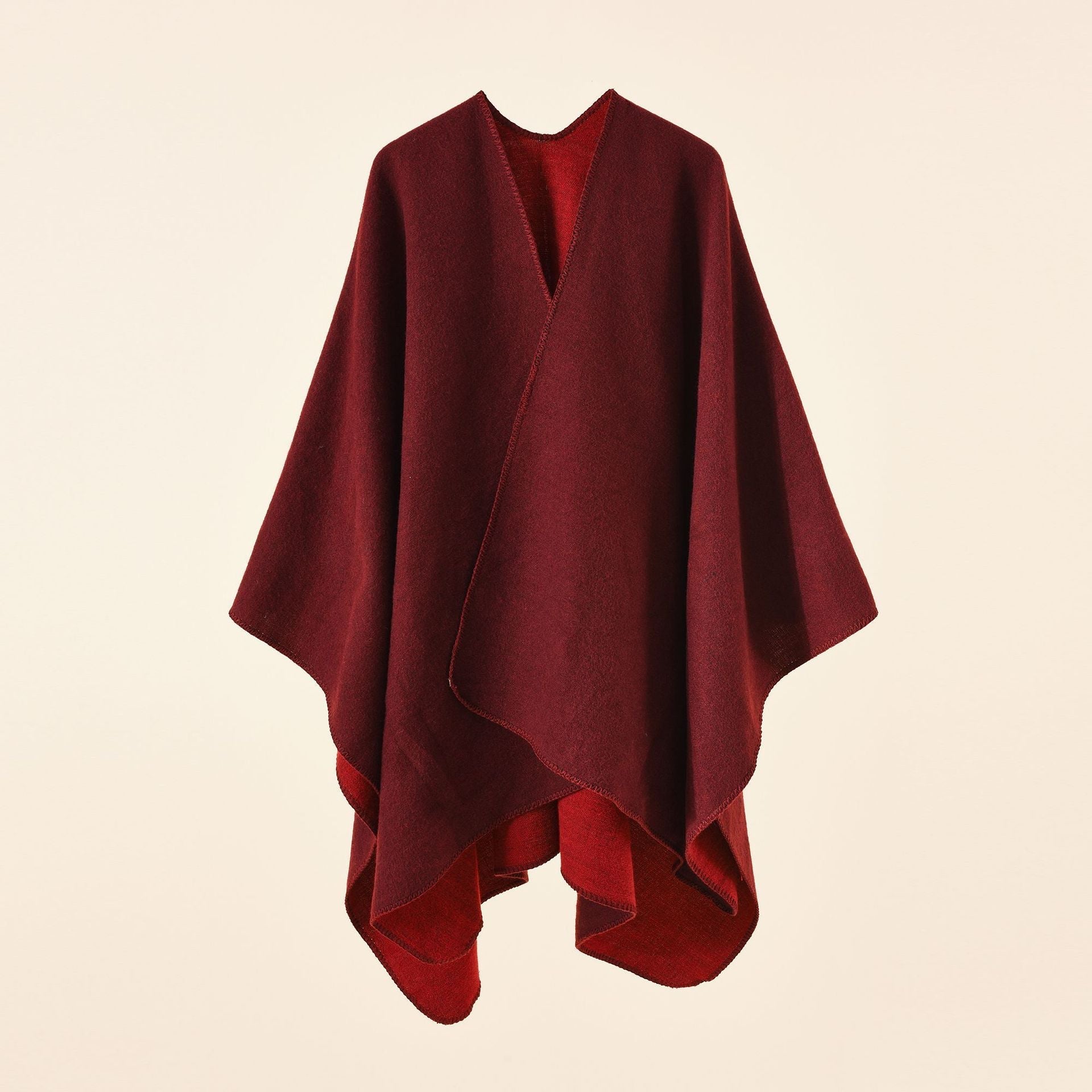 Damen Strickponcho mit asymmetrischem Schnitt und hohem Wärmerückhalt, Größe