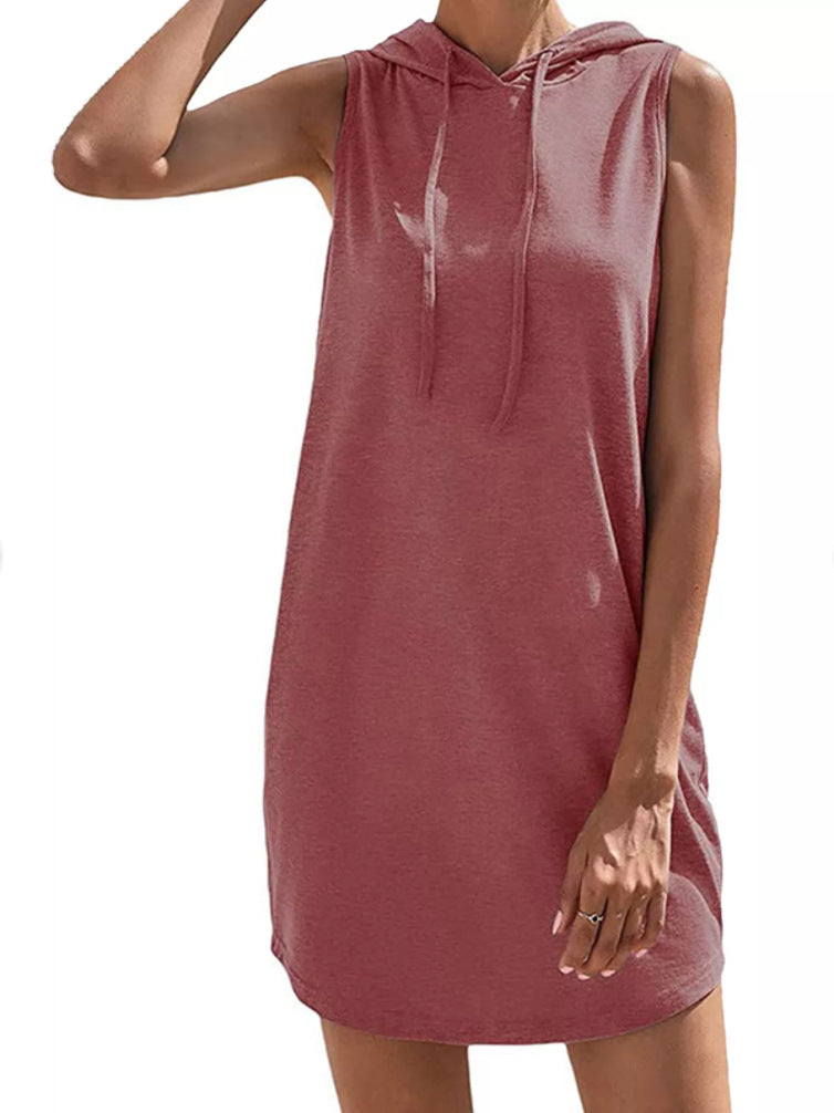 Women's hooded dress in breathable jersey material Drune