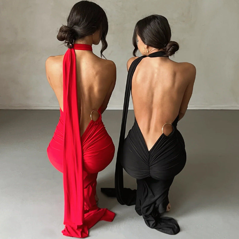 Valenzora | Sexy rückenfreies, ärmelloses, tailliertes, elegantes Abendkleid