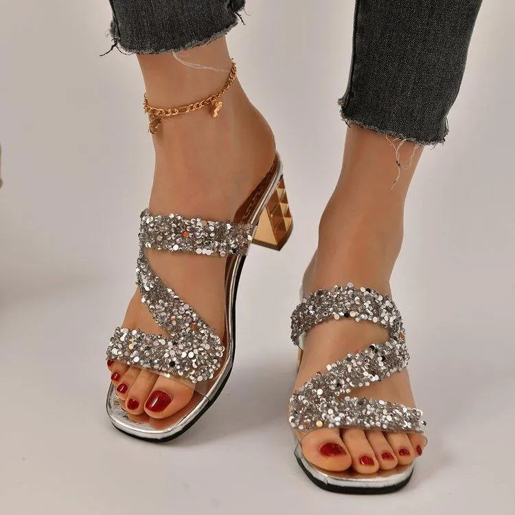 Valenzora | Sandalen mit Absätzen und Pailletten