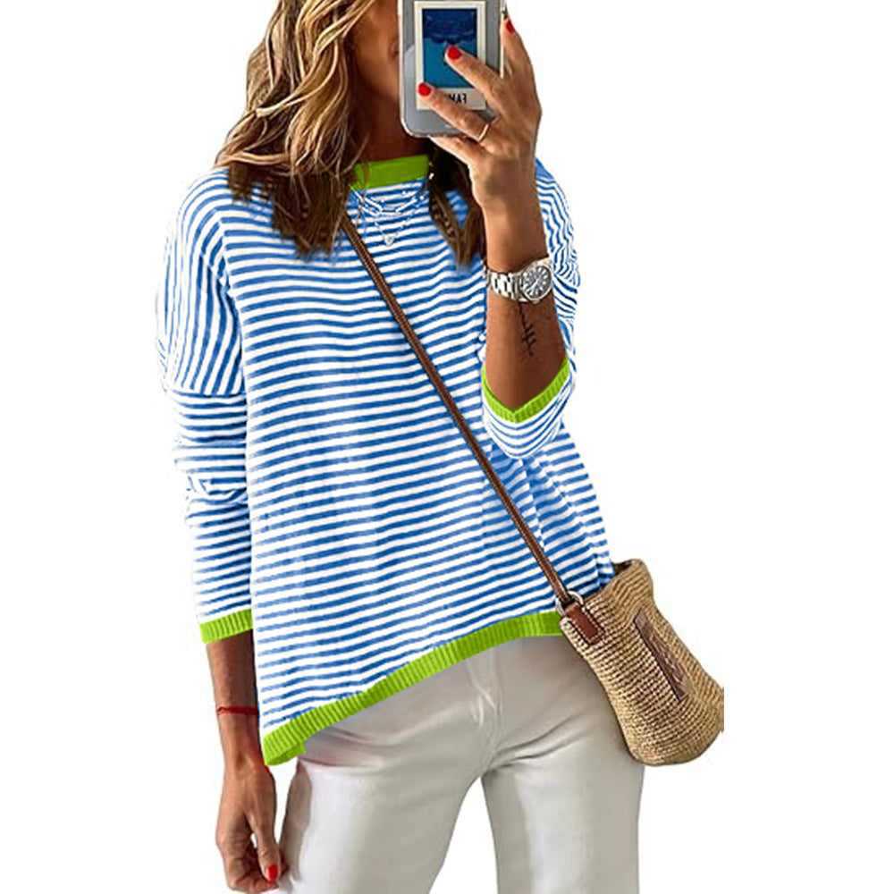 Women's casual striped sweater, size