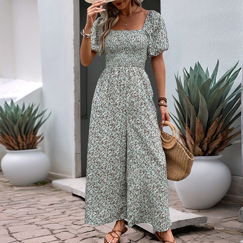 Women's Floral Wide-Leg Jumpsuit, Size