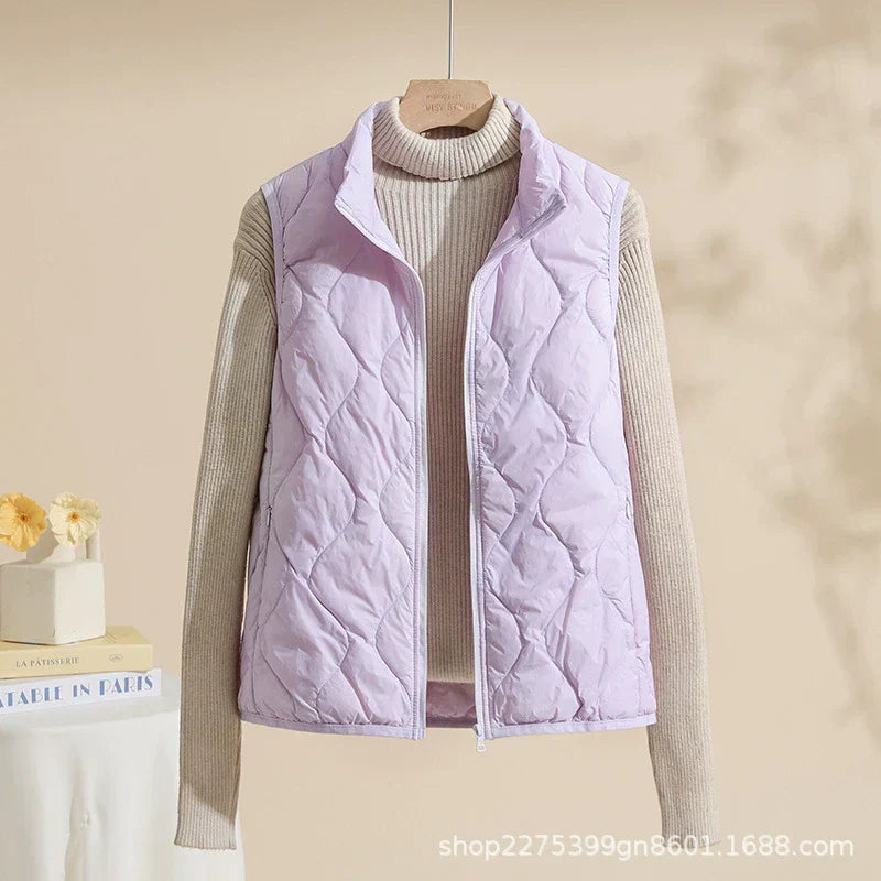 Women's quilted vest size