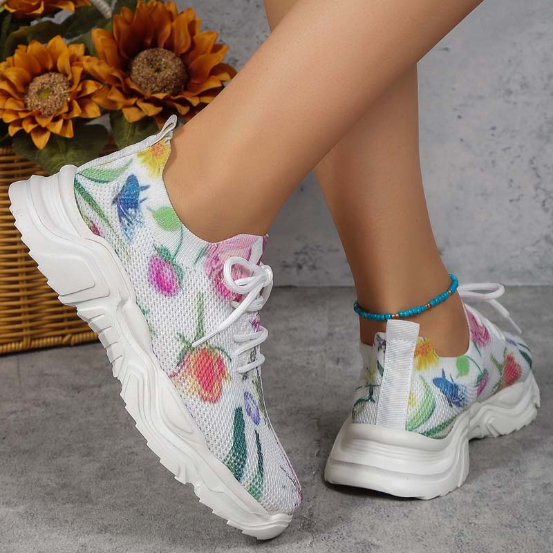 Valenzora | Lässige Sneaker mit Blumenmuster
