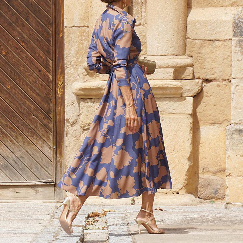 Damen-Hemdblusenkleid mit Blumenmuster und modernem Schnitt, Größe S