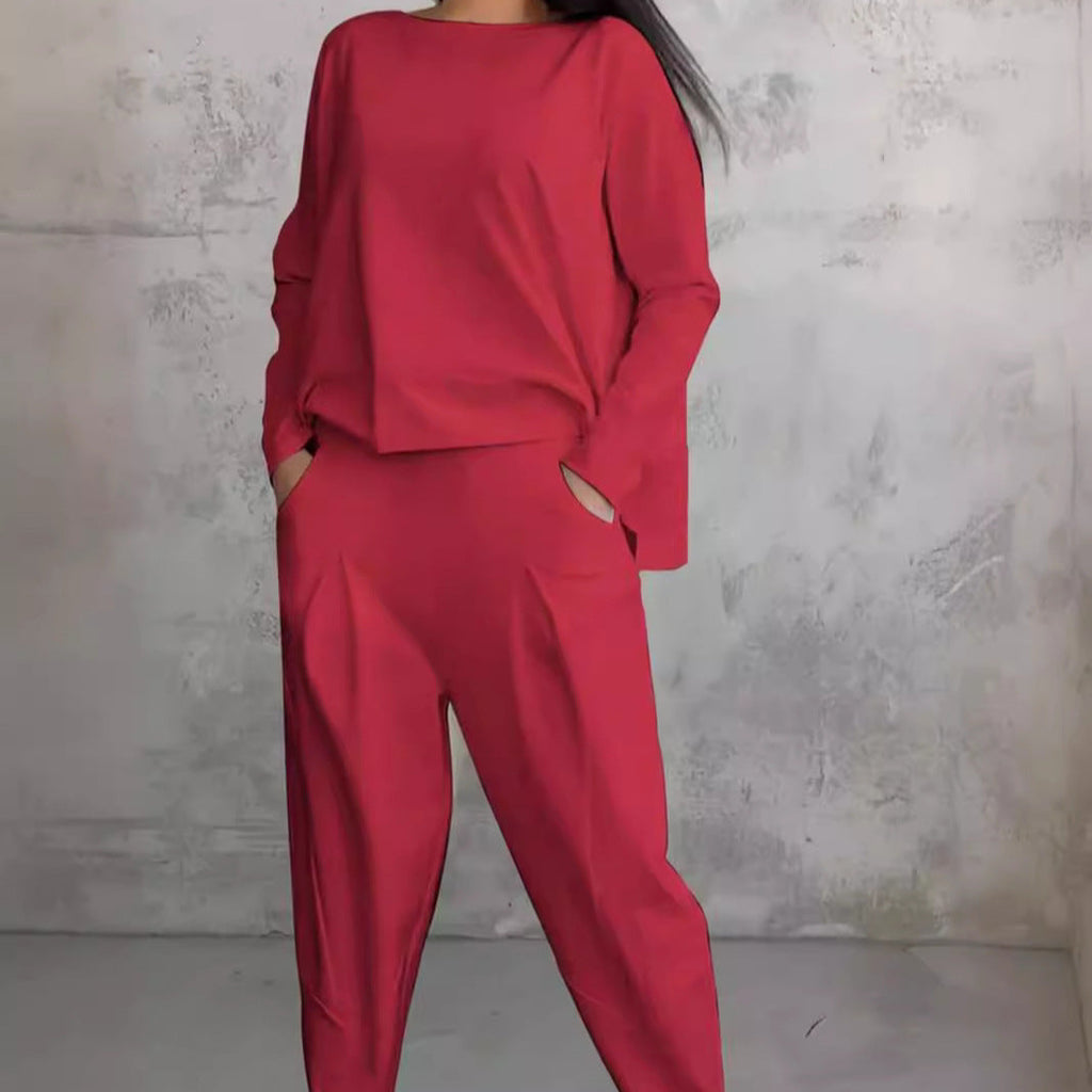 Women's casual two-piece set made of high-quality fabric, size
