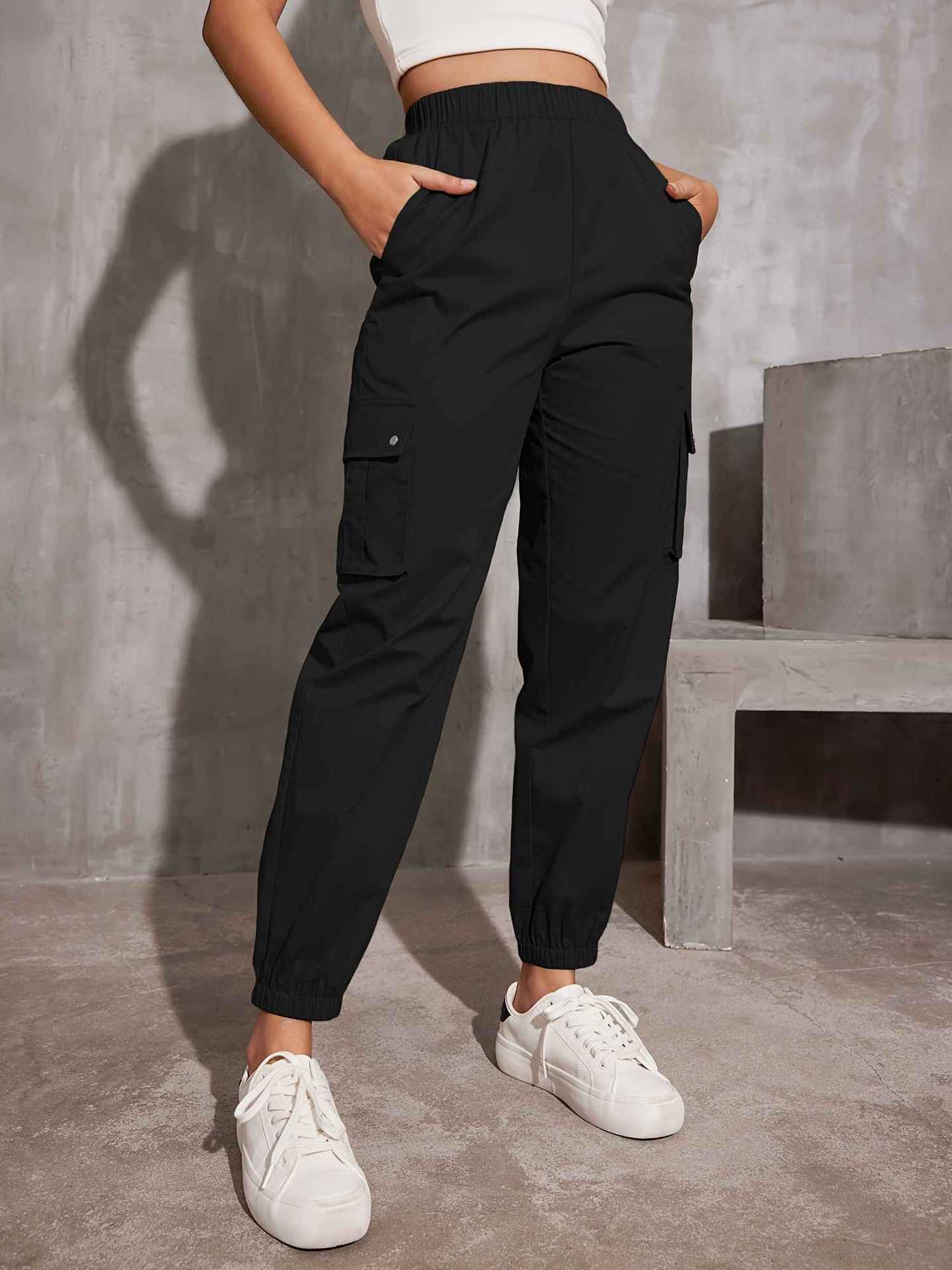 Damen-Cargohose mit elastischem Bund und praktischen Seitentaschen, Größe S