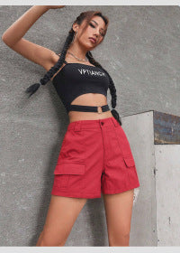 Damen Cargo-Shorts mit praktischen Seitentaschen und bequemer Passform, Größe S