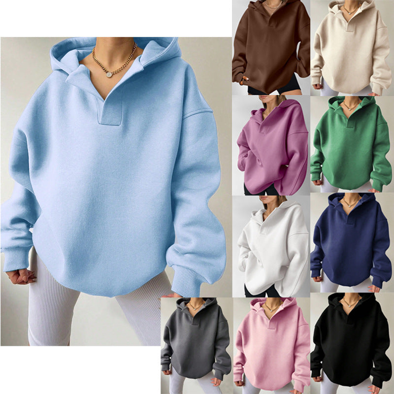 Damen Oversized Hoodie mit Kängurutasche, Größe